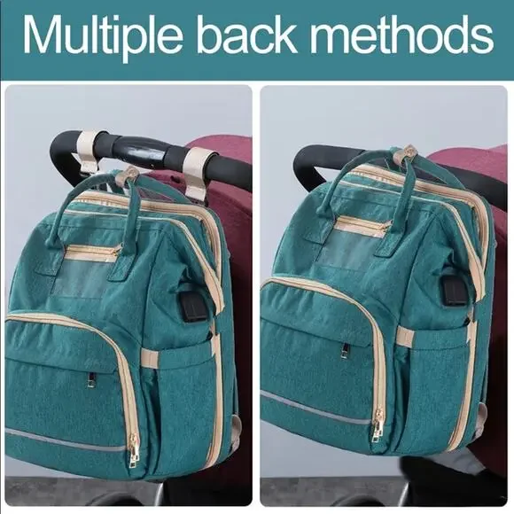 Baby backpack Auto Foldable Crib, USB Charging Port and Shade Cloth - Picture 3 of 8